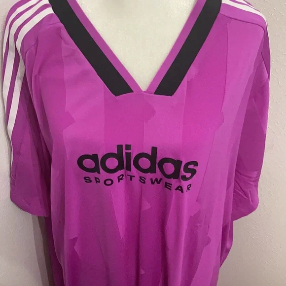 NWT Adidas Tiro Cut Three Stripes Jacquard Tee Dress Plus Size 4X - Picture 9 of 16